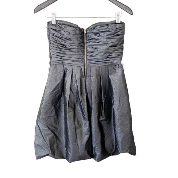 Calvin Klein Navy Gold Shimmer Sweetheart Neckline Bubble Skirt Mini Dress - Picture 2 of 8